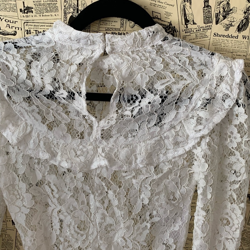 Reformation Tristan top white lace NWT size 2 XS - Picture 7 of 12